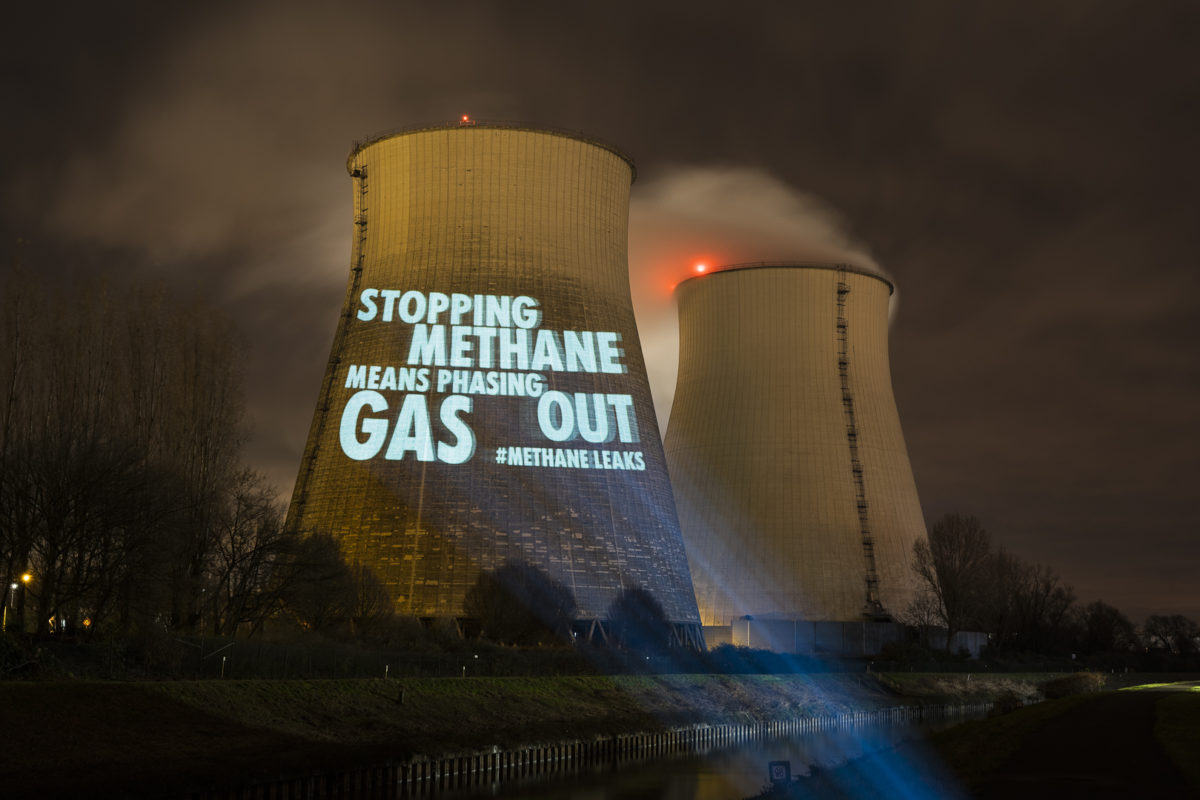 Gastivists action at Vilvoorde gas power station